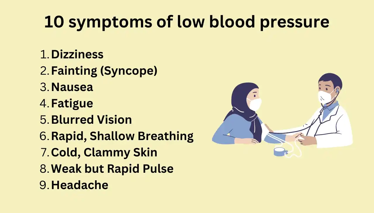 10 symptoms of low blood pressure